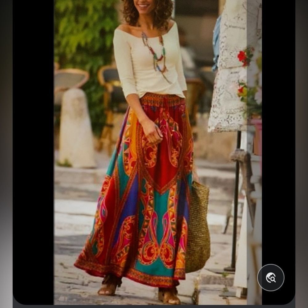 Soft Surroundings Heavenly Soft Cabernet Raika Maxi Skirt Size SP( Fit M)